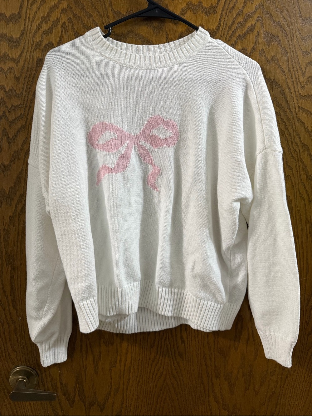 Hollister White Crewneck Knit Sweater Women’s Size Medium Cozy